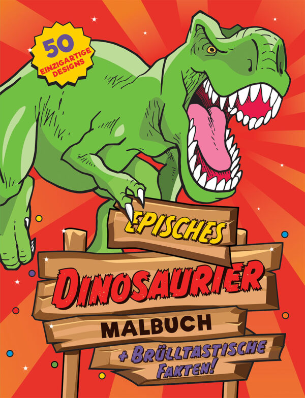 German Dinosaur coloring book cover