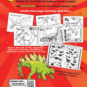 Dinosaur colouring book back cover
