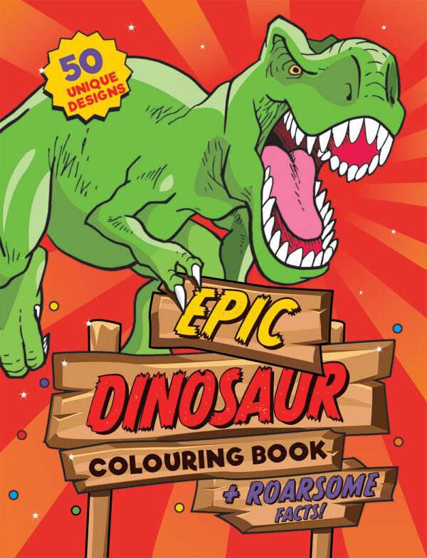 Dinosaur colouring book cover